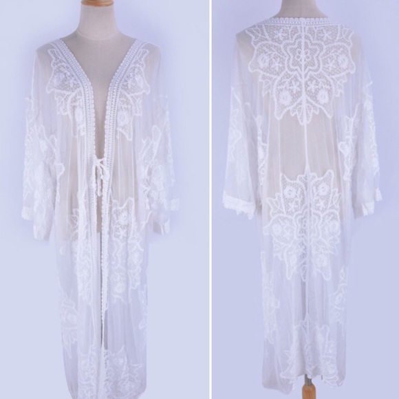 New! HOST PICK❤️Santorini white sheer swim cover - Picture 4 of 4